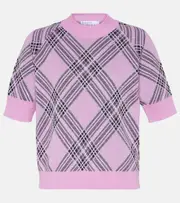 [Giuseppe di Morabito] Giuseppe di Morabito Embellished checked wool top AU 14 pink