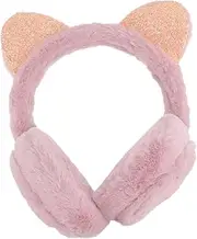 [Healeved] Plush Winter Earmuffs for Girls Cat Ear Design Earmuffs Warm Ear Covers for Cold Weather for Boys and Girls