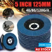 10/100PCS 5'' 125MM Angle Grinder Flap Sanding Disc 40 Grit Grinding Wheel