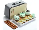 NEW Fanquare Portable Travel Tea Set Kungfu Bamboo Tray Travel Bag