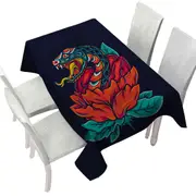 Cool and Scary Snake Rose Tablecloth