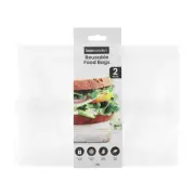 2pc Box Sweden Clear Reusable 2D 1.8L Food Storage Bags Zip Seal Lock Container