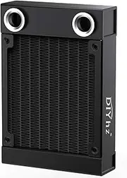 Water Cooling Computer Radiator, 8 Pipe Aluminum Heat Exchanger Liquid Cooling Radiator G1/4 Thread Heat Row Sink 80mm for CPU PC Laser Water Cool System DC12V Black