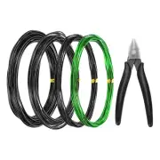 4 Roll 1mm/1.5mm/2mm Bonsai Training Wire 16.4 Feet Black/Green Diagonal Pliers