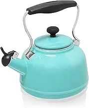 Chantal Tea Kettle, 1.7 QT, Vintage Series, Premium Enamel on Carbon Steel, Whistling, Even Heating & Quick Boil (Aqua)