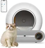 Self-Cleaning Cat Litter Box, 65L Smart Large Capacity Automatic Cat Litter Box for Multi Cats, APP Control, Odor Removal & Safety Protection Litter Box with Garbage Bags
