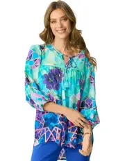 [Fella Hamilton] Sunset Beach Relaxed Top in Purple Multi