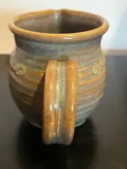 Studio Art Pottery Creamer/pitcher 4” Multi Colored Glaze Signed