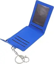 GANAZONO Card Holder Key Ring Key Holder Id Card Cover Keychain Wallet Nurse Badge Accessories Id Protector Badge Cover with Ring Bus Pass Wallet Metal Blue