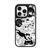 iPhone 16 Pro Mirror Ring Stand Case MagSafe Compatible MEOW! MEOW! MEOW!