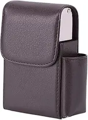 [LQALYNLQ] Wide Application PU Cigarette Case for Various Occasions Made with PU Business Card Case Cigarette Cases Cigarette Box, Lychee Brown