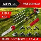Giantz 62CC Petrol Pole Chainsaw Saw Brush Cutter Whipper Snipper Hedge Trimmer
