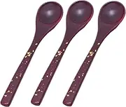 Wakaizumi Lacquerware H-59-63 Kappo Lacquerware Rice Bowl Steamed Spoon Painted Gold Foil, Set of 3