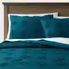 King Tufted Diamond Crinkle Comforter & Sham Bedding Set - Teal Blue - Threshold