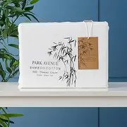 Park Avenue 500 Thread Count Natural Bamboo Cotton Bed Sheet Set, White, Super King