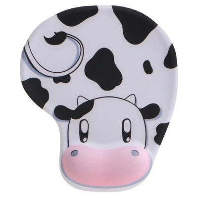 Supportive Gel Wrist Rest Mouse Pad Featuring Cow Pattern Mousepad Easy Glides
