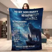 Personalized To My Son Wolf Blanket From Mom Custom Blankets Gift For Son