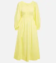 [Ulla Johnson] Ulla Johnson Helena gathered cotton midi dress AU 10 yellow