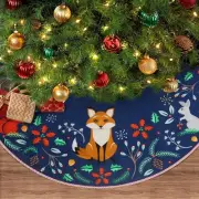 Christmas Tree Skirt 48" Forest Animals Xmas Tree Skirt Decor Mats for Farmho...