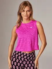 Womens Activewear Top. Running Bare Cropped Singlet