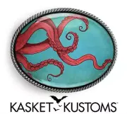 Kraken Belt Buckle - Octopus Tenticles Tattoo Art Handmade Silver Buckle - 20-SO