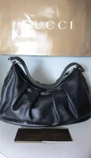 Gucci Sima All Leather Shoulder Black Buy in Italy