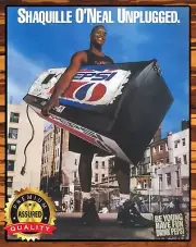 Pepsi - Shaquille O'Neal Unplugged - 1993 - Rare - Metal Sign 11 x 14