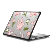 MacBook Pro 13-inch (M1 / M2 / Intel) Impact Case Cute Bunny Candy Floss with Pink Tulip - Kawaii Rabbit with Flower in the Garden