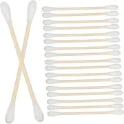 SOLUSTRE Dual-ended Cotton Swabs 100 Pcs Soft Bamboo Perfect for Makeup Ear Cleaning Keyboard and Tattoo Removal