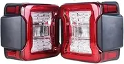 Compatible With Jeep Wrangler JK 2007-2018 LED Tail Light Taillight Assembly Rear Lamps Brake Reverse Light Daytime Running Lights(EUR Version Clear)