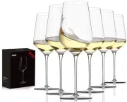 17 oz Lead-Free Wine Glasses Set of 6 Hand Blown Durable Crystal Wine Glasses...
