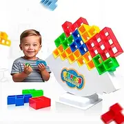 48 Pcs Tetra Tower Game for Adults and Kids – 2-5 Players – Maintain Balance by Stacking Blocks and Enjoy Captivating Tetra Tower Game Entertainment – Ideal for Parties, Family Gatherings and Travel