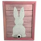 Easter Bunny Hook Plaque Wall Decor Sign Decoration MDF Wood Distressed Rustic
