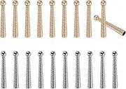 uxcell Bolo Tie Tips, 20Pcs 2 Inch Long Alloy Bolo Tie Supplies Replacement Cord End Caps 5mm Diameter for DIY Crafts Clothes Decor, Frosted Gold/Silver