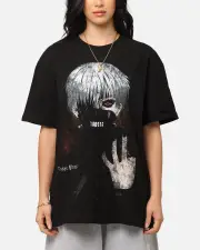 [GOAT CREW] Goat Crew X Tokyo Ghoul Kaneki Heavy T-shirt Black - Size S S Black