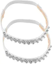 [Baluue] 1Pair Rhinestone High Heel Shoe Straps Detachable Elastic Bands for Women Stylish Straps to Prevent Birthdays and Holidays