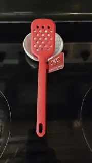 CWC Silicone Slotted Turner Spatula RED Cook With Color Kitchen Utensil NEW