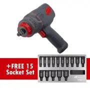 Ingersoll Rand 2236QTIMAX 1/2" & 3/4" Dr Air Impact w/ 15 Socket Set FREE