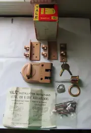 Vntg Yale 197 Deadlock Deadbolt Door Auxiliary Locks Single/Double/Sliding Doors