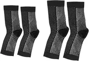FOMIYES 2 Pairs Nylon Compression Sports Socks Open Toe Breathable Ankle Support Ideal for Running Climbing