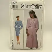 Simplicity 9015 Women's Dress With Pockets Sewing Pattern Size 16 UNCUT VINTAGE