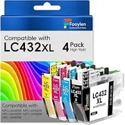 Fooylen LC432XL Ink Cartridges Compatible for Brother LC432XL LC-432XL LC432 High Yield for Brother MFC-J5340DW MFC-J5740DW MFC-J6540DW MFC-J6740DW MFC-J6940DW 4-Pack (B/C/M/Y)