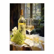 White Wine Artwork Canvas Print