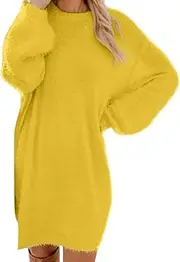 [ADJHDFH] Women Winter Sweater Knit Turtleneck Warm Long Sleeve Pocket Sweater Dress Cocktail Dress Short Sexy