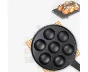 7 Cast Iron Mini Dutch Pancake Cake Pan with Handle Black