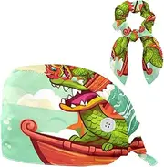 [YTYVAGT] Scrub Caps Women,Scrub Hats Suitable for Women,Festival Cartoon Dragon Boat
