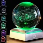 3D Crystal 6CM Ball Moon Planet Globe Table Lamp LED Night Light Home Decor Gift