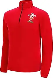 Macron Unisex WRU Merch Ca Groc Rugby-Trikot, Polyester-Baumwolle, Rot/Weiß T-Shirt