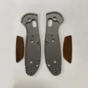 1 Pair Titanium Alloy + Sandalwood Handle Scales for Benchmade 555/556 Knife