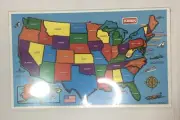 Playskool USA United States Puzzle Map 1997 Inlaid 26 piece Thick Wood New